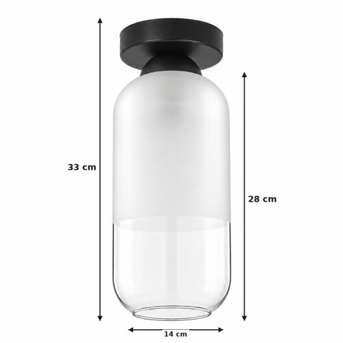 Brilagi LED Stropna svetiljka RETRO GLASS 1xE27/60W/230V pr. 14 cm crna/bela Slike