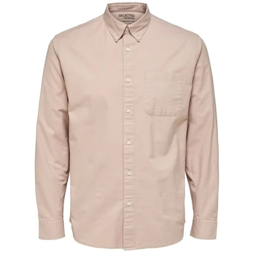 Selected Noos Regrick Oxford Shirt - Shadow Gray Ružičasta