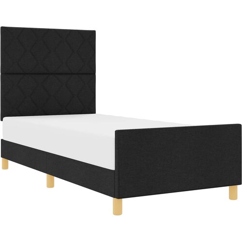  Krevetna konstrukcija s uzglavljem Crna 90 x 200 cm tkanina Slike