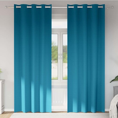  Zavjese za blackout s prstenovima 2 pcs Tirkizna 245 x 140 cm Cijene