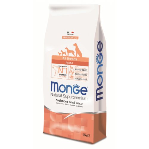 Monge Natural superpremium dog all breeds adult monoprotein salmon with rice - 2.5 kg Cene