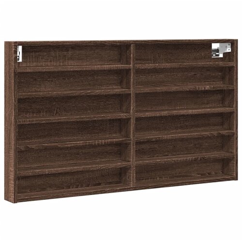  Vitrina boja smeđeg hrasta 100x8,5x58 cm od konstruiranog drva Slike