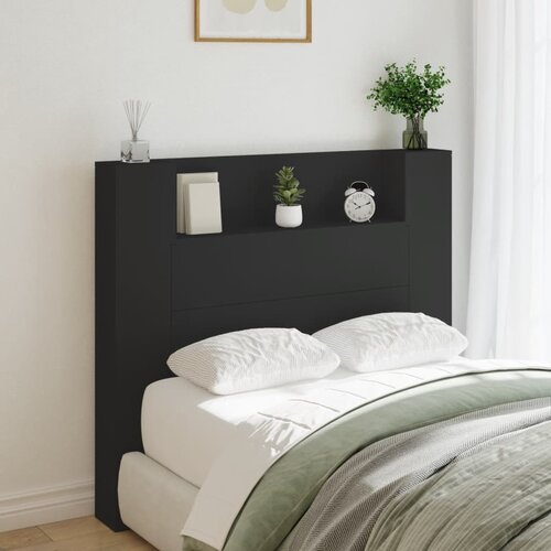 vidaXL Ormarić za uzglavlje s LED svjetlima crni 120x16 5x103 5 cm Cijene