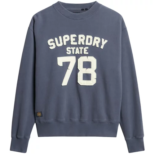 Superdry Sweater majica ecru/prljavo bijela / morsko plava