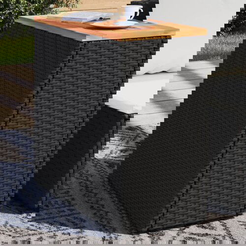 vidaXL Vrtni stol sa drvenom pločom crni 58x27,5x55 cm od poliratana Cijene
