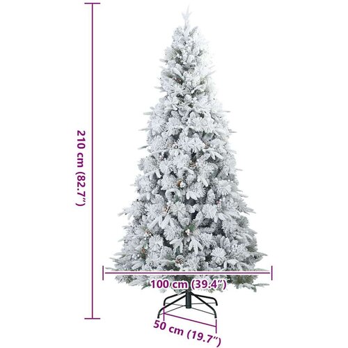 VidaXL Umjetno božićno drvce s nogom s stalakom Zelena 210 cm PE i PVC Slike