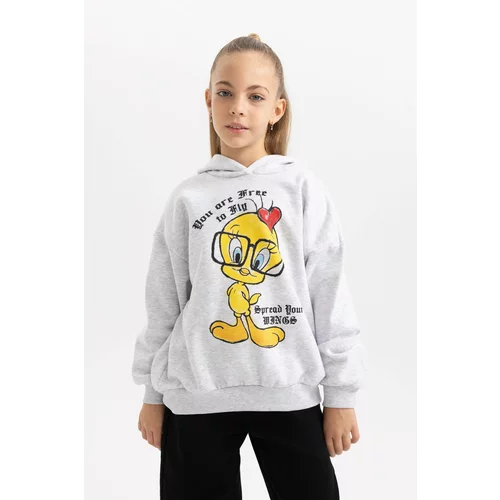 Defacto Oversize Fit Looney Tunes Licensed Hooded Sweatshirt