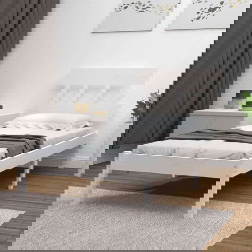  Posteljni okvir bel iz trdnega lesa 100x200 cm, (20643376) Slike