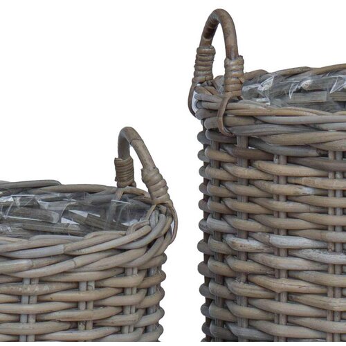  Vazon ko&amp;scaron; s pohranom 2 pcs Siva Lacak ratan - Siva Slike