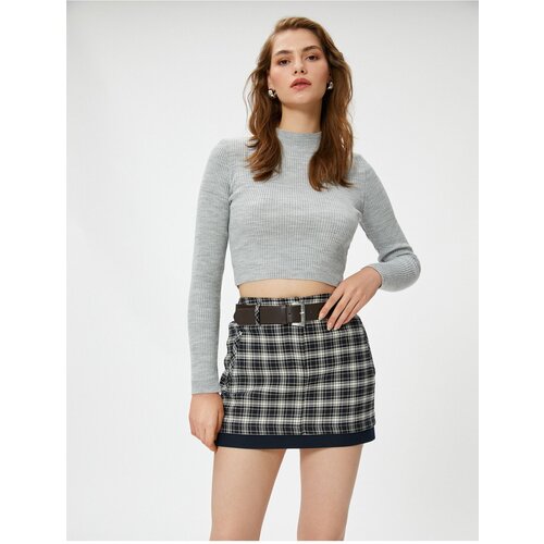 Koton Crop Sweater Half Turtleneck Ribbed Slike