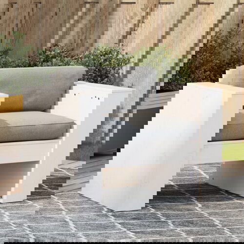 VidaXL Vrtna sofa bijela 79 x 60 x 62 cm od masivne borovine Slike