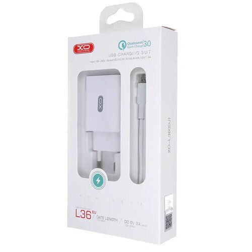 XO Punjač za mob. L36 + kabl USB Tip c kabl FAST beli Cene