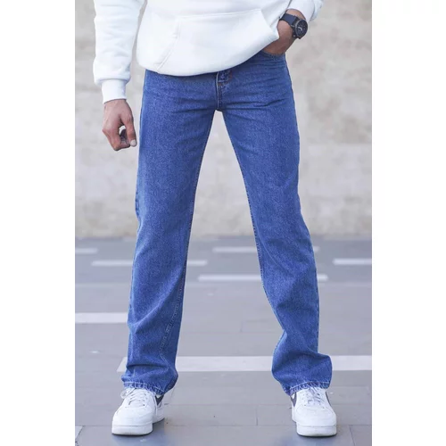 Madmext Blue Straight Fit Men's Jeans 6312