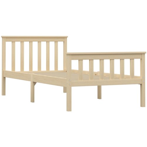 Maison Chic Posteljni okvir - Enojna postelja - Postelja za odrasle naravne barve iz trdne borovine 100x200 cm-J8848, (21768068) Cene