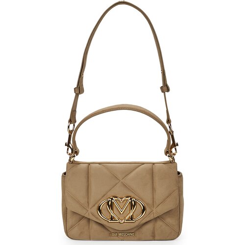 Love Moschino Torbe za čez ramo EMBOSSED Q SUEDE Bež Slike