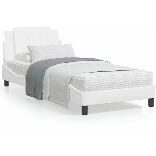  Okvir kreveta s LED svjetlima bijeli 90 x 190 cm umjetna koža
