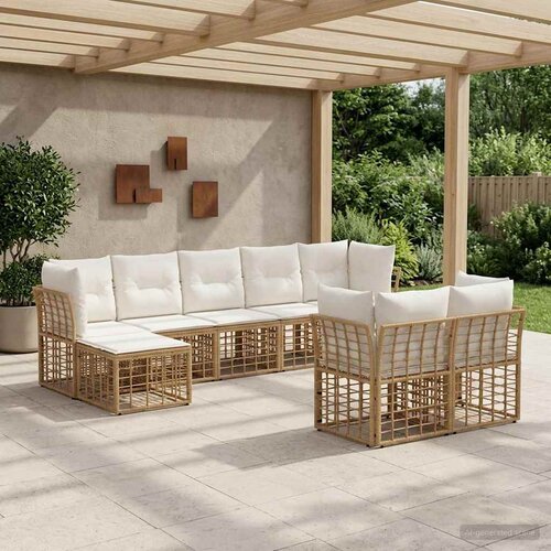  Set vanjskih sofa Prirodna i krema bijela Poliester Cijene