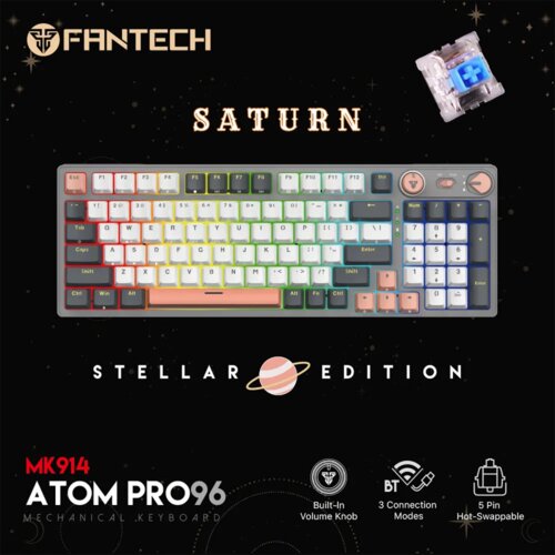 Fantech tastatura mehanička gaming MK914 rgb atom PRO96 wireless saturn (blue switch) Cene