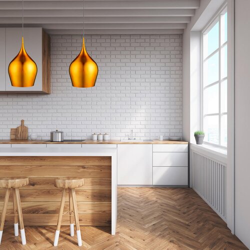Lesnina XXXL Searchlight 6461-26GO - Luster na sajli VIBRANT 1xE27/60W/230V zlatna Slike