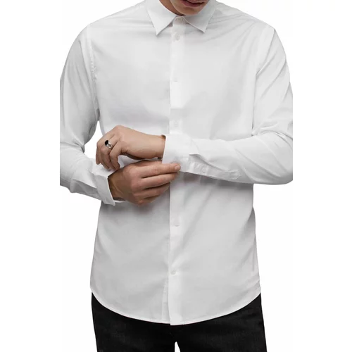 AllSaints Bombažna srajca Simmons moška, bela barva