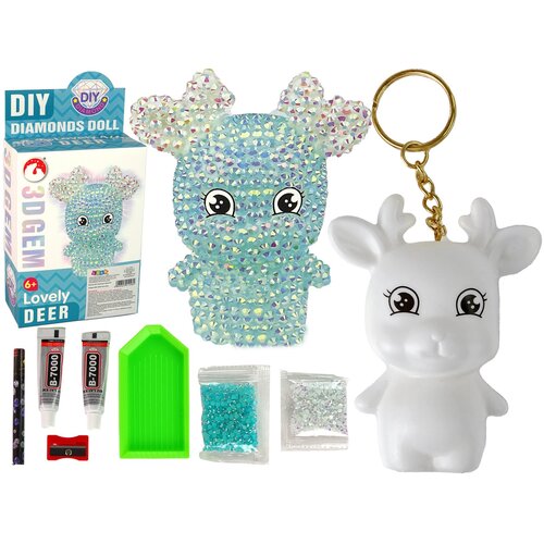 DIY Diamond Reindeer Crystals 3D Keyring Set Blue Cijene