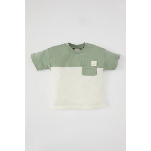 Defacto Baby Boy Crew Neck Color Block Short Sleeve T-Shirt