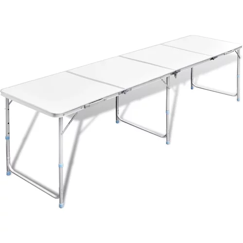 vidaXL Zložljiva aluminijasta miza za kamp. z nastavljivo višino 240 x 60 cm, (20816949)