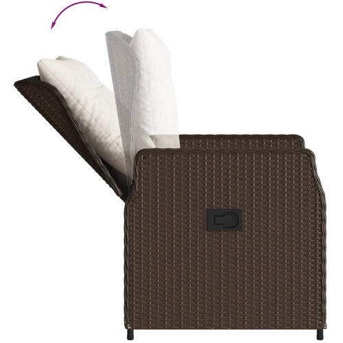  5-dijelni vrtni blagovaonski set s jastucima poliratan smeđi Smeđa 80 x 80 x 74 cm Slike