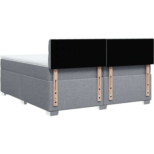 VidaXL Krevet s oprugama i madracem svjetlosivi 200 x 200cm od tkanine Slike