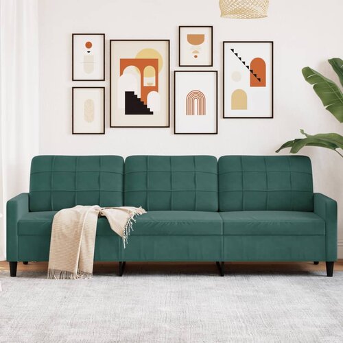 VidaXL Kavč trosed temno zelen 210 cm žamet Slike