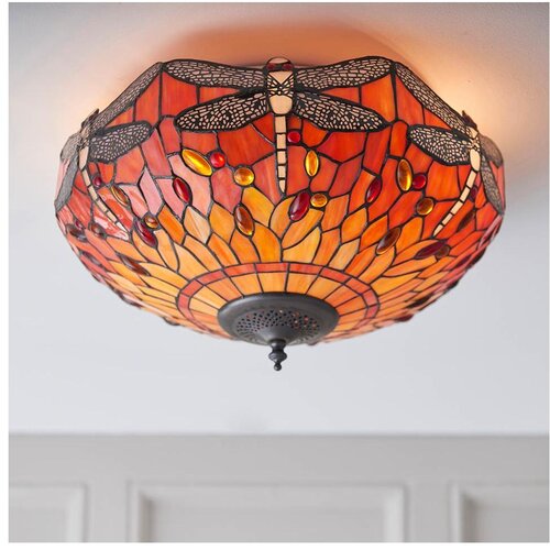 Endon 70721 - Plafonsko svetlo Tiffany DRAGONFLY 2xE27/60W/230V prečnik 41 cm Slike
