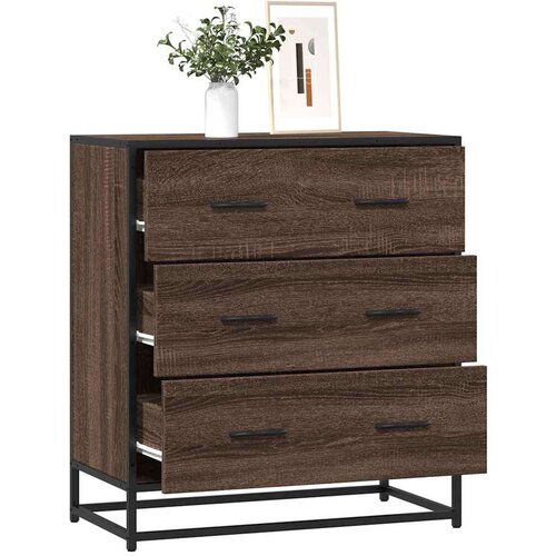 VidaXL Komoda boja hrasta 68x35x76 cm konstruirano drvo i metal Slike