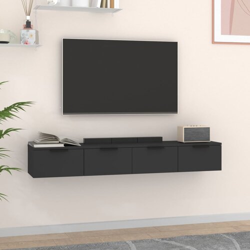  Zidni ormarići 2 kom crni 68 x 30 x 20 cm od konstruiranog drva Slike