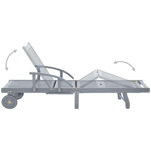  Vrtni ležalnik z blazino trden akacijev les Slike