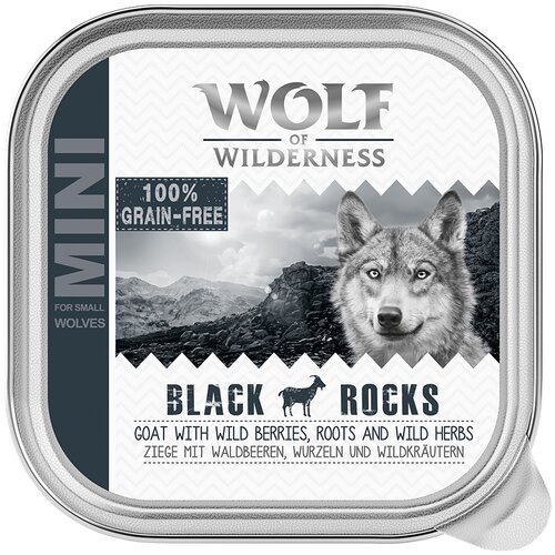 Wolf of Wilderness Adult 6 x 150 g - pladnji - Black Rocks - koza Cene