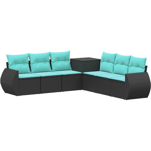  Set sofe 7 kom. Crna i Plava 243 x 243 x 85 cm Slike