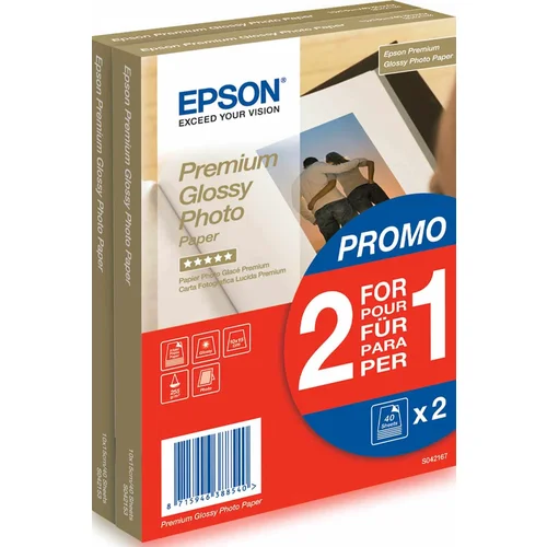 Epson Papir Premium Glossy 10×15, 2x40l, 255 g/m2