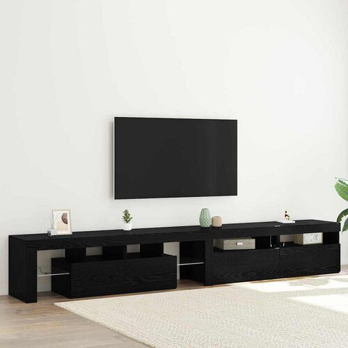 TV ormar 3 pcs Crni hrast 260 x 37 x 40 cm Konstruirano drvo Cene