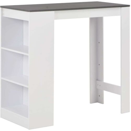 VidaXL Barski stol s policom bijeli 110 x 50 x 103 cm Slike