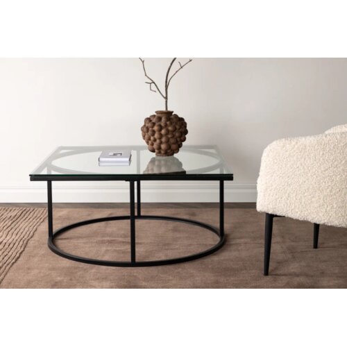 Furniture Fashion Skan&ouml;r klub stolić 90 &times; 90 cm, crni Cijene