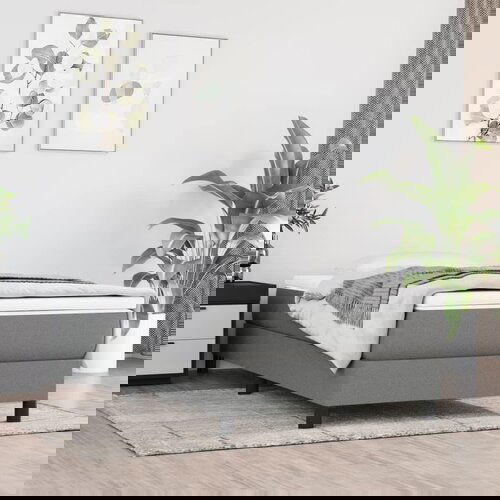 VidaXL Vzmetnica z žepkasto vzmetjo temno siva 90x190x20 cm blago Slike