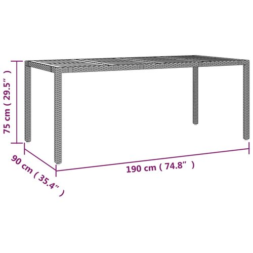  9-dijelni vrtni blagovaonski set sivi od poliratana Siva 190 x 90 x 75 cm Slike