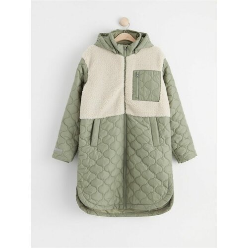 Lindex jakna - Long quilted jacket with pile details Cene