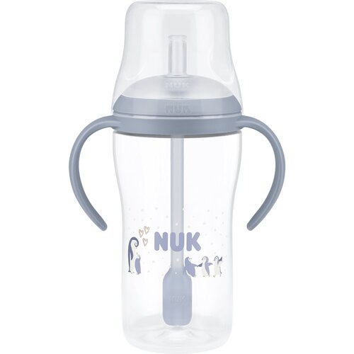 Nuk Perfect Match Penguin steklenička s slamico 8m+ 260 ml Slike