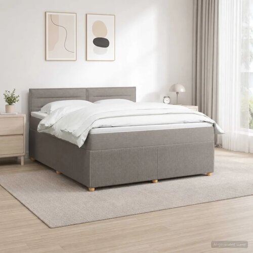  Boxspring krevet s madracem Sivosmeđa 160 x 200 cm Tkanina - Sivosmeđa 160 x 200 cm Dizajn linija Slike