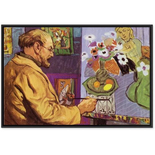  Slika - Painting by Henri Matisse (colour lithograph) 60x40 U crnom drvenom okviru Slike