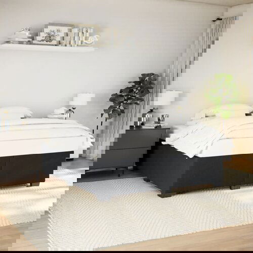  The Living Store Posteljni okvir črn 200x200 cm žamet - Posteljni Okvir, (21488711) Cene