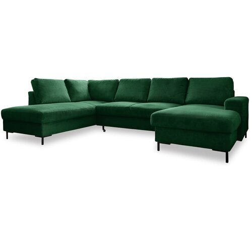 Miuform Tamno zelena sklopiva kutna garnitura od samta (s lijevim kutom) Lofty Lilly &amp;ndash; Slike