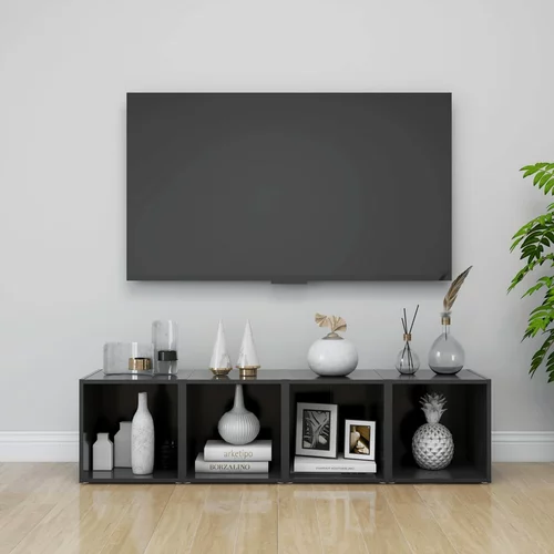vidaXL TV omarice 4 kosi sive 37x35x37 cm iverna plošča