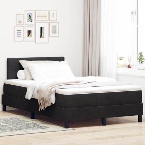 VidaXL Box Spring Krevet s Madracem &amp;amp; LED Crn 120x190 cm Bar&amp;scaron;un Slike